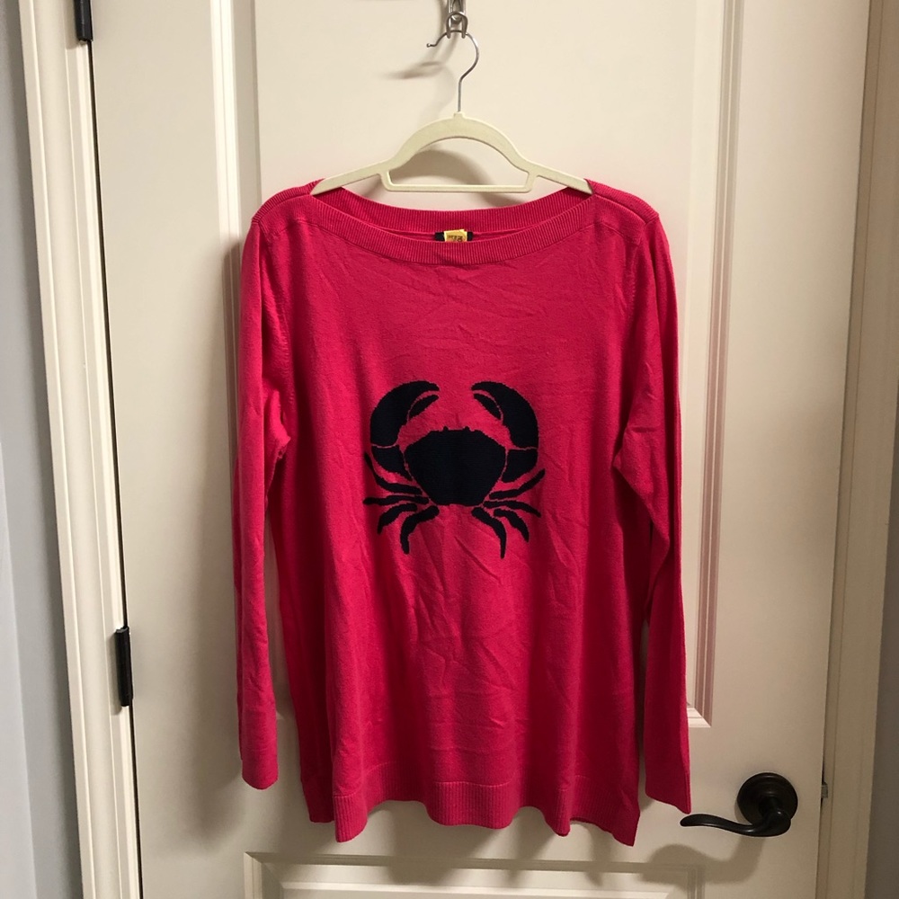 Talbots Pink & Navy Crab Sweater